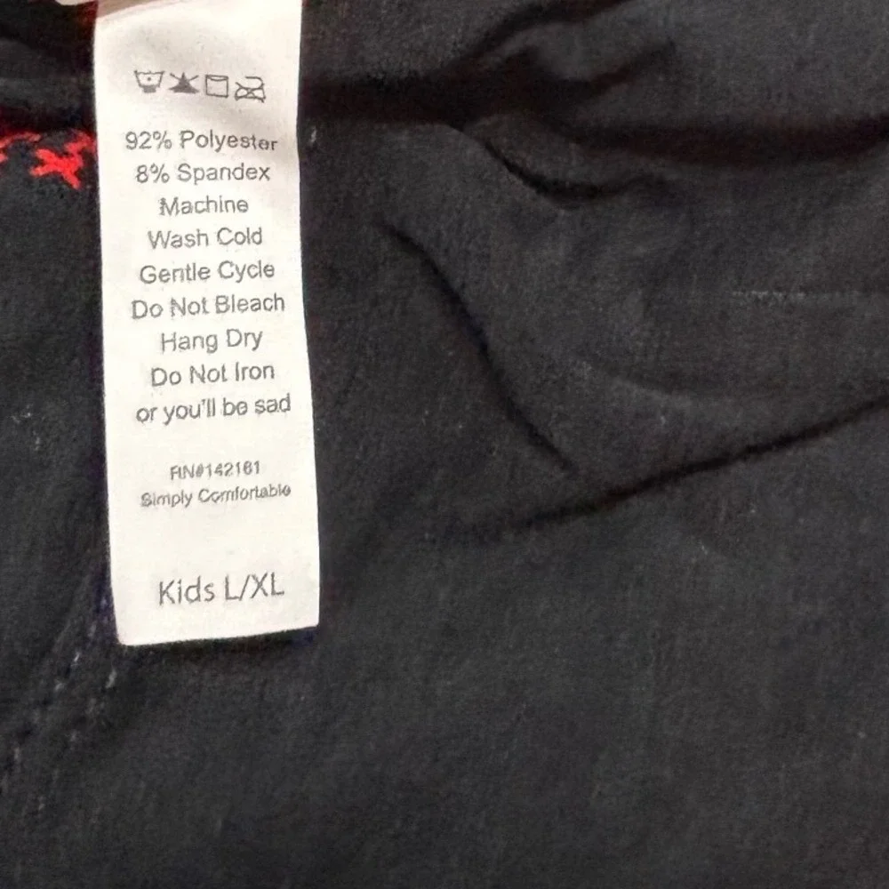 LuLaRoe Girls Leggings Size L/XL Black‎ Hearts Never Again Kids Sizes 7-12 NWT